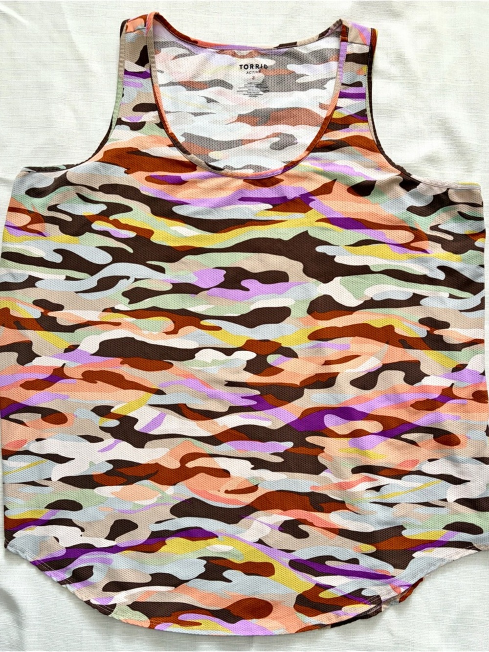 Torrid Active 3X Multicolor Camo Mesh Tank Top Plus Size 3x